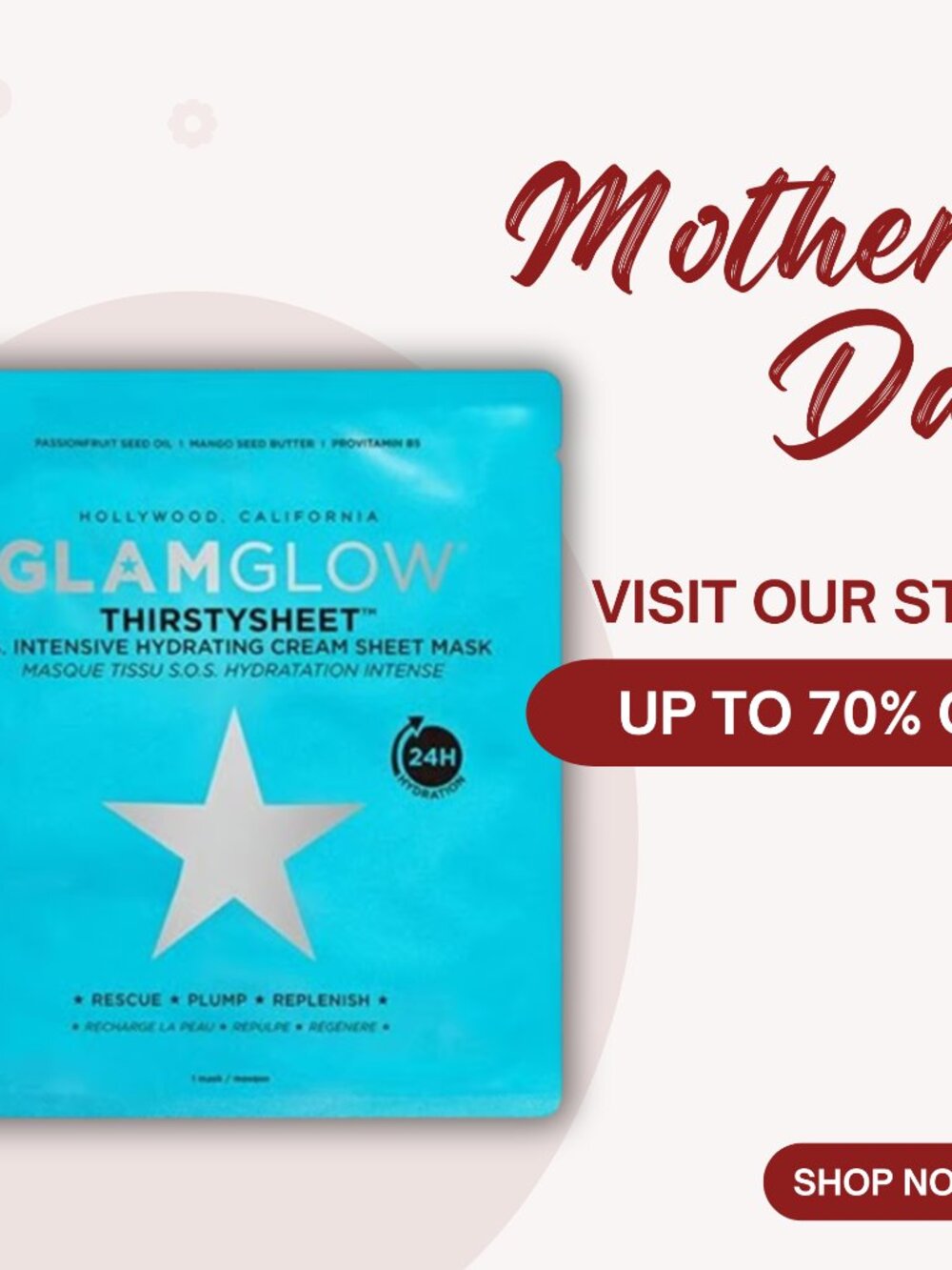 GlamGlow S.O.S. Thirstysheet Intensive Hydrating Cream Sheet Mask